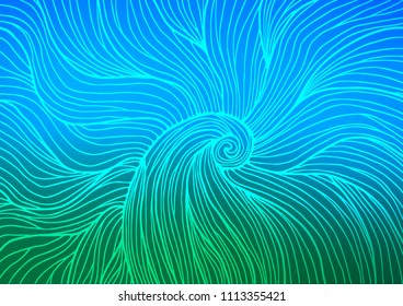 Light Blue, Green vector natural elegant background. Colorful illustration in abstract style with doodles and Zen tangles. The textured pattern can be used for website.