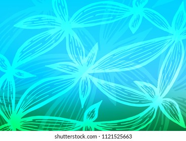 Light Blue, Green vector natural elegant pattern. A completely new color illustration in doodle style. A completely new template for your business design.