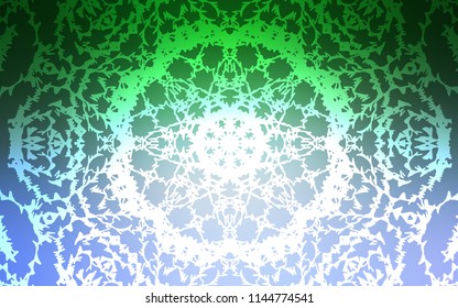 Light Blue, Green vector natural elegant background. A completely new color illustration in doodle style drawn by child. Brand-new design for your business.