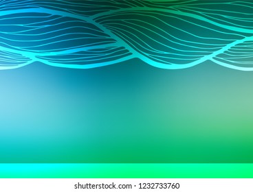 Light Blue, Green vector natural elegant background. Blurred decorative design in Indian style with Zen tangles. The pattern can be used for coloring books and pages for kids.