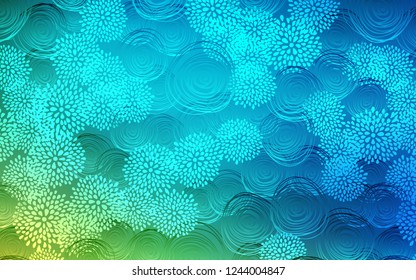 Light Blue, Green vector natural elegant pattern. A vague abstract illustration with flowers in doodles style. The completely new template can be used for your brand book.