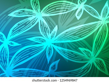 Light Blue, Green vector natural elegant background. Geometric doodle illustration in Origami style with gradient. The completely new template can be used for your brand book.