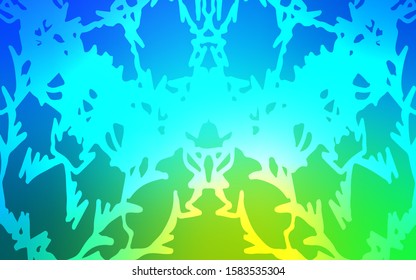 Light Blue, Green vector natural abstract pattern. Modern geometrical abstract illustration with doodles drawn by child. Brand-new design for your business.