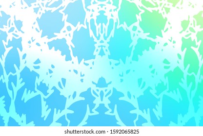 Light Blue, Green vector natural abstract design. A completely new color illustration in doodle style drawn by child. The pattern can be used for heads of websites and designs.