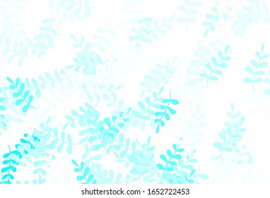 Light Blue, Green vector natural artwork with leaves. Modern geometrical abstract illustration with leaves. Template for backgrounds of cell phones.