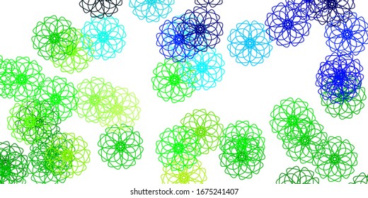 Light Blue, Green vector natural artwork with flowers. Simple colored illustration with abstarct flowers. Smart design for leaflets, books.