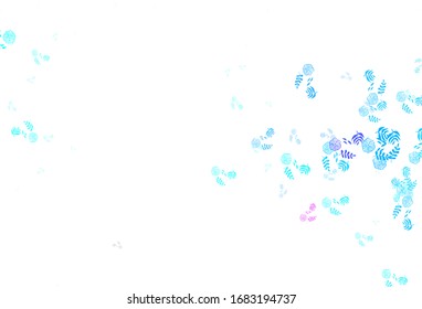 Hellblauer, grüner Vektorillustration, Naturhintergrund mit Blättern. Dekorative Illustration mit Doodles auf abstrakter Vorlage. Eine neue Textur für Ihr Tapete-Design.