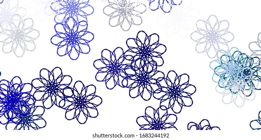 Light Blue, Green vector natural backdrop with flowers. Abstract illustration with flowers in Origami style. Colorful pattern for spring parties.