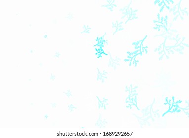 Light Blue, Green vector natural pattern with branches. Colorful illustration in doodle style with leaves, branches. New template for your brand book.