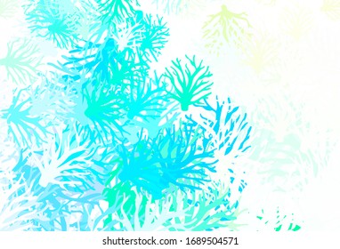 Light Blue, Green vector natural artwork with branches. Sketchy doodles on white background. Hand painted design for web, leaflets.