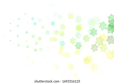 Hellblaue, grüne Vektorillustration mit Blumen. Abstrakte Illustration mit Blumen im Doodles-Stil. Farbiges Muster für Kinderbücher.