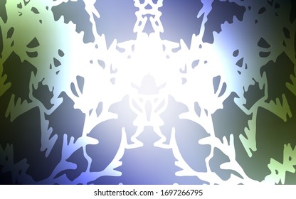 Diseño abstracto natural vectorial verde claro azul. Ilustración colorida en estilo abstracto con doodles creados por niño. El patrón puede ser usado para papeles pintados y libros de coloreado.