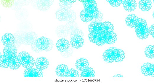 Azul claro, Vector Verde fondo natural con flores. Diseño sencillo con flores sobre fondo abstracto. Nuevo diseño comercial.