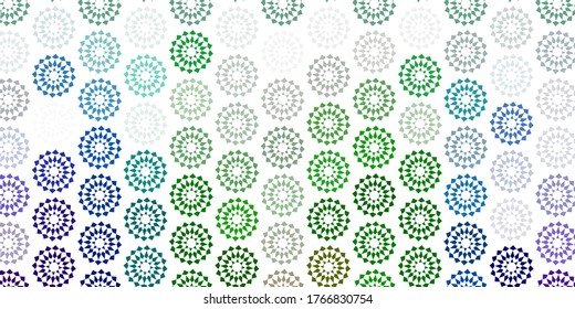 Light blue, green vector natural layout with flowers. Modern design with gradient Flowers on abstract background. Pattern for website designs.