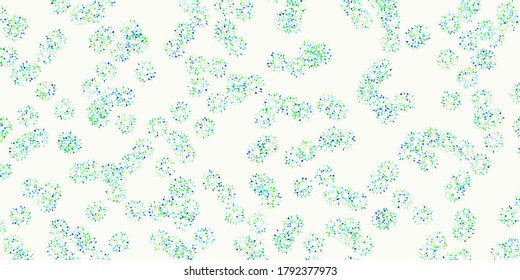 Hellblaue, grüne Vektorgrafik mit Blumen. Illustration mit abstrakten bunten Blumen mit Farbverlauf. Neues Business-Design.