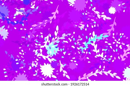 Light Blue, Green vector natural background with flowers Glitter abstract illustration with flowers. Textured pattern for websites, banners.