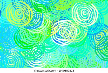 Light Blue, Green vector natural backdrop with roses. An elegant bright illustration with flowers. New template for your brand book.