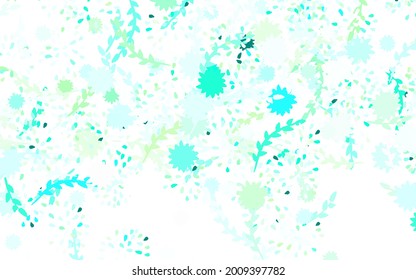 Light Blue, Green vector natural pattern with flowers An elegant bright illustration with flowers. The best design for your business.