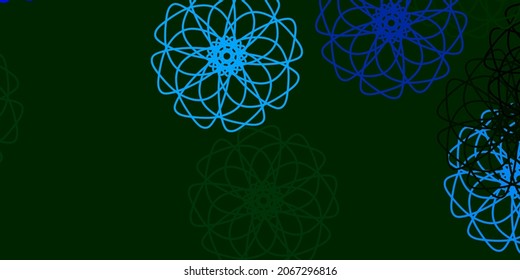 Azul claro, Verde vectorial fondo natural con flores. Ilustración con flores coloridas abstractas con gradiente. Nuevo diseño de negocio.