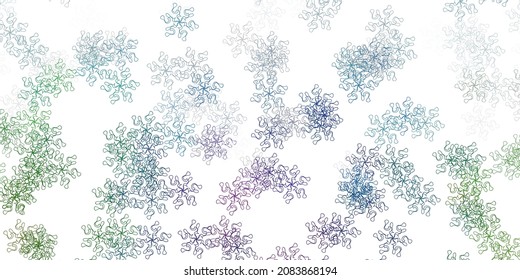 Azul claro, verde vectorial fondo natural con flores. Ilustración simple de color con flores abstractas. Nuevo diseño de negocio.