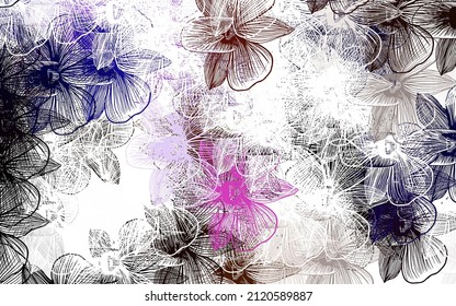 Azul claro, Verde vectorial fondo natural con flores. Ilustración creativa de estilo borroso con flores. Patrón texturizado para sitios web, banners.