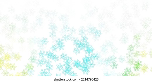 Light blue, green vector natural backdrop with flowers. Modern design with gradient Flowers on abstract background. Best design for your business.