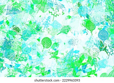 Light Blue, Green vector natural background with trees, branches. An elegant bright illustration with trees in Natural style. Template for backgrounds of cell phones.