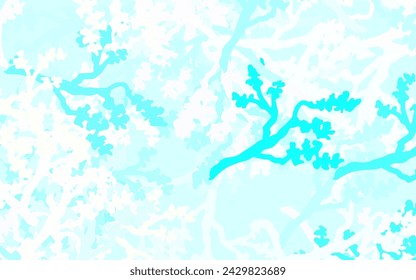 Light Blue, Green vector natural backdrop with leaves, branches. Shining colored illustration with leaves and branches. Hand painted design for web, leaflets.