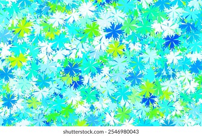 Azul claro, vetor verde arte natural com árvores, ramos. Design decorativo de flores sobre fundo branco. Design pintado à mão para web, embrulhar.