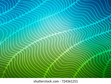 Light Blue, Green vector natural abstract template. A vague abstract illustration with doodles in Indian style. The pattern can be used for wallpapers and coloring books.