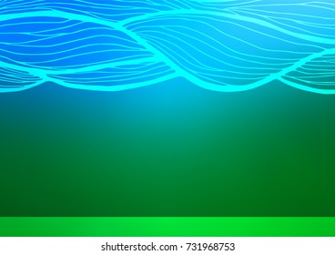 Light Blue, Green vector natural abstract pattern. Sketchy hand drawn doodles on blurred background. Hand painted design for web, wrapping, wallpaper.