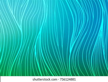 Light Blue, Green vector natural abstract template. A vague abstract illustration with doodles in Indian style. Hand painted design for web, leaflet, textile.