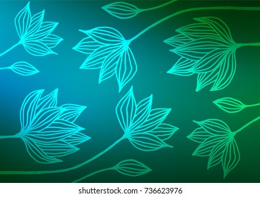 Light Blue, Green vector natural elegant template. Ethnic elegant natural pattern with gradient. A completely new template for your business design.