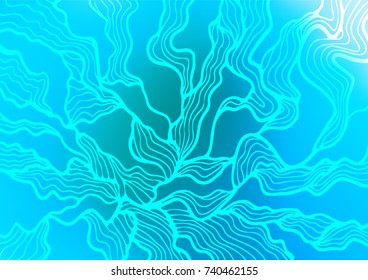 Light Blue, Green vector natural abstract template. Brand-new colored illustration in blurry style with doodles. The template can be used as a background for cell phones.