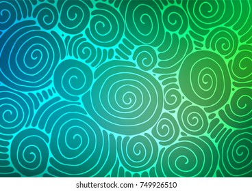 Light Blue, Green vector natural elegant pattern. Glitter abstract illustration with doodles and Zen tangles. The textured pattern can be used for website.