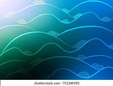 Light Blue, Green vector natural elegant pattern. Decorative shining illustration with doodles on abstract template. The pattern can be used for coloring books and pages for kids.