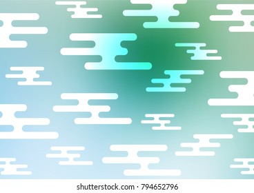 Light Blue, Green vector natural abstract pattern. Colorful abstract illustration with lines in Asian style. The pattern can be used for wallpapers and coloring books.