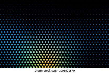 Light Blue, Green vector pattern with colored spheres. Geometric sample of repeating circles on white background in halftone style.