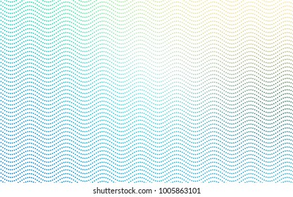 Light Blue, Green vector pattern with colored spheres. Geometric sample of repeating circles on white background in halftone style.