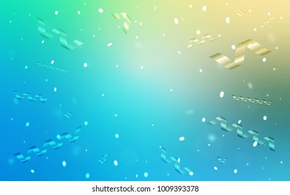 Light Blue, Green vector pattern with christmas ribbons. Modern geometrical abstract illustration with carnival ribbons. The template can be used as a background for postcards.