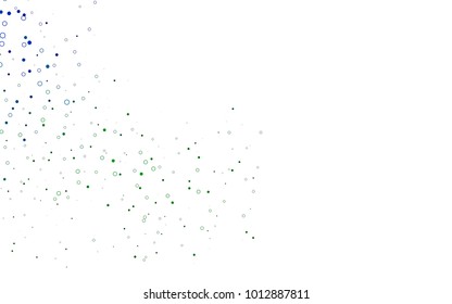 Light Blue, Green vector  pattern with spheres. Abstract illustration with colored bubbles in nature style. The pattern can be used for ads, leaflets of liquid.