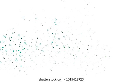 Light Blue, Green vector  pattern with spheres. Illustration with set of shining colorful abstract circles. Beautiful design for your business natural advert.