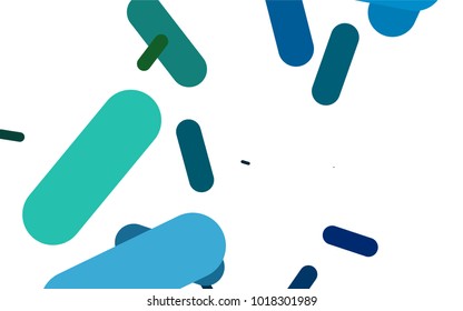 Light Blue, Green vector pattern with rounded lines. Shining colored illustration with rounded stripes. The pattern can be used for medical ad, booklets, leaflets