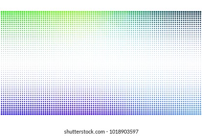 Light Blue, Green vector pattern with colored spheres. Geometric sample of repeating circles on white background in halftone style.