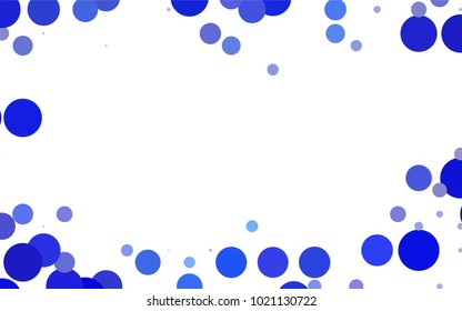 Light Blue, Green vector pattern with colored spheres. Geometric sample of repeating circles on white background in halftone style.