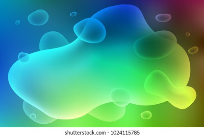 Light Blue, Green vector pattern with bubble shapes. Brand-new colored illustration in memphis style with gradient. The best blurred design for your business.