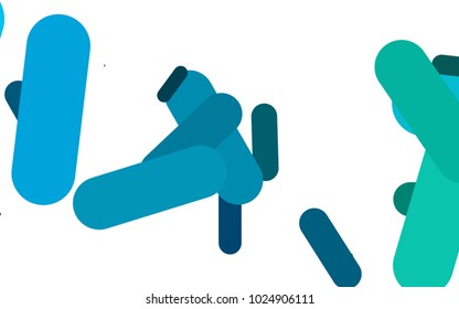 Light Blue, Green vector pattern with rounded lines. Decorative shining illustration with lines on abstract template. The pattern can be used for websites.