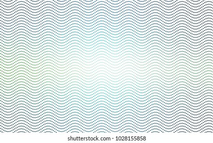 Light Blue, Green vector pattern with colored spheres. Geometric sample of repeating circles on white background in halftone style.
