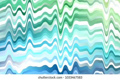 Light Blue, Green vector pattern with bent lines. Blurred geometric sample with gradient bubbles.  A completely new template for your business design.
