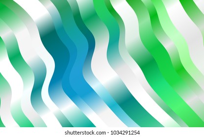 Light Blue, Green vector pattern with lines, ovals. Shining illustration, which consist of blurred lines, circles. New composition for your brand book.
